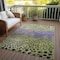 Homeroots 9' X 12' Green Purple And Black Abstract Washable Indoor Outdoor Area Rug 603093 - alternate 9