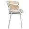 Leisuremod Ervilla Dining Chair with White Powder Coated Steel Legs and Wicker Back, Grey ECW-20GR - alternate 9