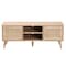 Baxton Studio Sebille Mid-Century Modern Light Brown Finished Wood 2-Door TV Stand with Natural Rattan 207-12462 - alternate 8