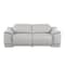 Homeroots 76in Light Gray and Silver Italian Leather Power Reclining Loveseat 720518 - alternate 1