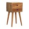 Homeroots 22" Brown Solid Wood Two Drawer Nightstand 701743 - alternate 7
