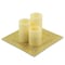 Homeroots Set of Three Ivory Flameless Pillar Candles With Gold Holder, 3PK 483931 - alternate 5