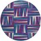 Homeroots 8' Purple Ivory And Teal Blue Round Geometric Washable Indoor Outdoor Area Rug 598294 - alternate 8