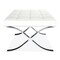 Homeroots 24" White Genuine Leather and Silver Tufted Footstool Ottoman 520804 - alternate 6