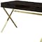 Homeroots 47" Dark Brown and Gold Computer Desk With Two Drawers 355775 - alternate 5