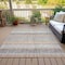 Homeroots 5' X 8' Gray And Silver Striped Washable Indoor Outdoor Area Rug 632216 - alternate 7