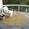 Homeroots 8' Artichoke Green Gold And Beige Round Southwestern Washable Indoor Outdoor Area Rug 615946 - alternate 8
