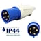 Walther-Werke Pin and Sleeve Plug, 60A, 3Ã¸Y 120/208 or 230, 3 Phase, 3 Pole, Blue, NEMA Not Rated 260509 - alternate 7