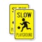 Signmission Slow Playground, 12'' X 18'' 2 Signs, Heavy Gauge Aluminum, 2PK A-1218-2PACK-24732 - alternate 1