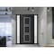 Vdomdoors Front Exterior Prehung Metal-Plastic Door, Manux 8661 Matte Black, 2 Side Sidelite Transoms, Office MANUX8661EXD-BLK-W16+36+16xH80-RH - alternate 1