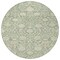 Homeroots 8' Artichoke Green And Beige Round Floral Washable Indoor Outdoor Area Rug 603439 - alternate 8
