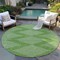 Homeroots 8' Green And Ivory Round Geometric Washable Indoor Outdoor Area Rug 598564 - alternate 6