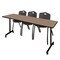 Regency Kobe Mobile T-Base Training Table W/ 2 M Stack Chairs, 84 in W, 24 in L, Noble Oak MKTRCC8424NO47BK - alternate 1