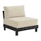 Alaterre Furniture Alaterre Barton Armless Outdoor Patio Chair with Cream Cushions Black Furniture Design 80-OUTD-WD-AMLCH-B - alternate 1