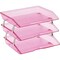 Acrimet Facility 3 Tier Letter Tray Side Load Letter Size Desktop File Organizer Plastic Clear Pink 255.8 - alternate 1