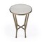 Homeroots 23" White and Gold Distressed Marble and Aluminum Round End Table 634861 - alternate 8