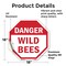 Signmission Danger Wild Bees, 18 Inch X 18 Inch, Vinyl Decal OC-D-18-22 - alternate 3