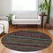 Homeroots 8' Black Green And Gold Round Striped Washable Indoor Outdoor Area Rug 588240 - alternate 7