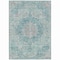 Homeroots 9' X 12' Teal Blue Floral Medallion Washable Indoor Outdoor Area Rug 607948 - alternate 9