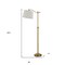 Homeroots 63" Bronze Adjustable Height Swing Arm Floor Lamp With White Fabric Shade 526247 - alternate 5