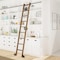 Quiet Glide 8.92 ft. Walnut Contemporary Wheel Black Rolling Ladder, 12 ft. Rail QG.240-9WA-12-H.08 - alternate 1