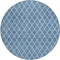 Homeroots 8' Denim Blue And Ivory Round Geometric Washable Indoor Outdoor Area Rug 596095 - alternate 6