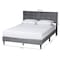 Baxton Studio Payne Modern Glam Grey Velvet and Dark Brown Wood Queen Bed 257-13782-ZORO - alternate 9