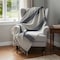 Homeroots 50" X 60" Blue And Ivory Cotton Woven Striped Throw Blanket with Fringe 518817 - alternate 4