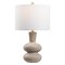 Jonathan Y Matheo 24 in. Modern Minimalist Sculptural Oak-Grain Resin LED Table Lamp, Antique Brown JYL5708A - alternate 1