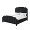 Homeroots Black Solid Wood Queen Tufted Upholstered Velvet Bed with Nailhead Trim 544916 - alternate 9