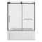 Kingston Brass 60" Acrylic Anti-Skid Alcove Right-Hand Drain Tub with Left Sliding Tub Door, White/Matte Black KVTAM6032R22B0 - alternate 1