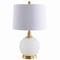 Jonathan Y Ilsa 22" Dotted Glass/Metal LED Table Lamp, White/Brass Gold JYL6200A - alternate 8