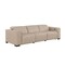 Homeroots 110" Beige Top Grain Leather Reclining Metal USB Sofa 720305 - alternate 1
