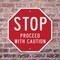 Signmission Stop Proceed with Caution, 6 Inch X 6 Inch, Plastic Sign OC-P-6-15 - alternate 7