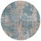Homeroots 8' Round Teal and Taupe Round Abstract Washable Non Skid Indoor Outdoor Area Rug 564292 - alternate 9
