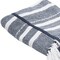 Homeroots 50" X 60" Blue and White Kantha Cotton Striped Throw Blanket with Embroidery 516623 - alternate 8