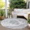 Homeroots 8' Gray Silver And Ivory Round Nautical Washable Indoor Outdoor Area Rug 581505 - alternate 4