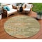 Homeroots 8' Green And Terra Cotta Round Southwestern Washable Indoor Outdoor Area Rug 603541 - alternate 1