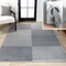 Jonathan Y Shutter Minimalist Striped Plaid Machine-Washable Dark Gray/Cream 5 ft. x 8 ft. Area Rug WSH305A-5 - alternate 1