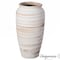 Uniquewise 11in Ceramic Stripe Vase Vintage Decorative Modern Farmhouse Piece for Home Centerpieces, White QI004793 - alternate 1
