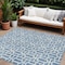 Homeroots 10' X 14' Denim Blue And Ivory Geometric Washable Indoor Outdoor Area Rug 594850 - alternate 1