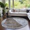 Homeroots 8' Chocolate Gray And Charcoal Round Abstract Washable Indoor Outdoor Area Rug 587580 - alternate 6