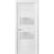 Sartodoors Solid French Door Frosted Glass 2 lites, Lucia 4010 White Silk, Single Regular Panel Frame Trims Ha LUCIA4010ID-WS-3696 - alternate 1
