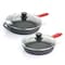 Megachef Pre-Seasoned 6 Piece Cast Iron Skillet Set with Lids and Red Silicone Holders MCCI-460 - alternate 8