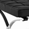Homeroots 24" Black Genuine Leather and Silver Tufted Footstool Ottoman 520803 - alternate 8