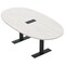 Skutchi Designs 6ft Conference Table With Power Unit | 6 Person Modular Boval Meeting Table | Harmony Series HAR-BOVL-48X72-T.BK-WA7976-EBLK - alternate 1