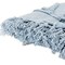 Homeroots 50" X 60" Light Blue Cotton Woven Throw Blanket with Tassels And Fringe 518837 - alternate 5