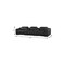 Homeroots 134" Black Italian Leather Reclining Metal USB Sofa 720293 - alternate 7