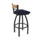 Holland Bar Stool Co Revelle 36in Swivel Extra Tall Bar Stool, Black Wrinkle Finish, Medium Back, Canter Twilight Seat 881 - alternate 9