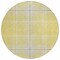 Homeroots 8' Yellow Black And Ivory Round Plaid Washable Indoor Outdoor Area Rug 596371 - alternate 6